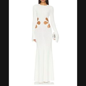 Destiny Knit Dress in Ivory - SAU LEE